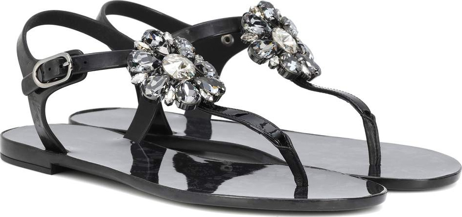 Dolce & Gabbana Embellished patent leather sandals