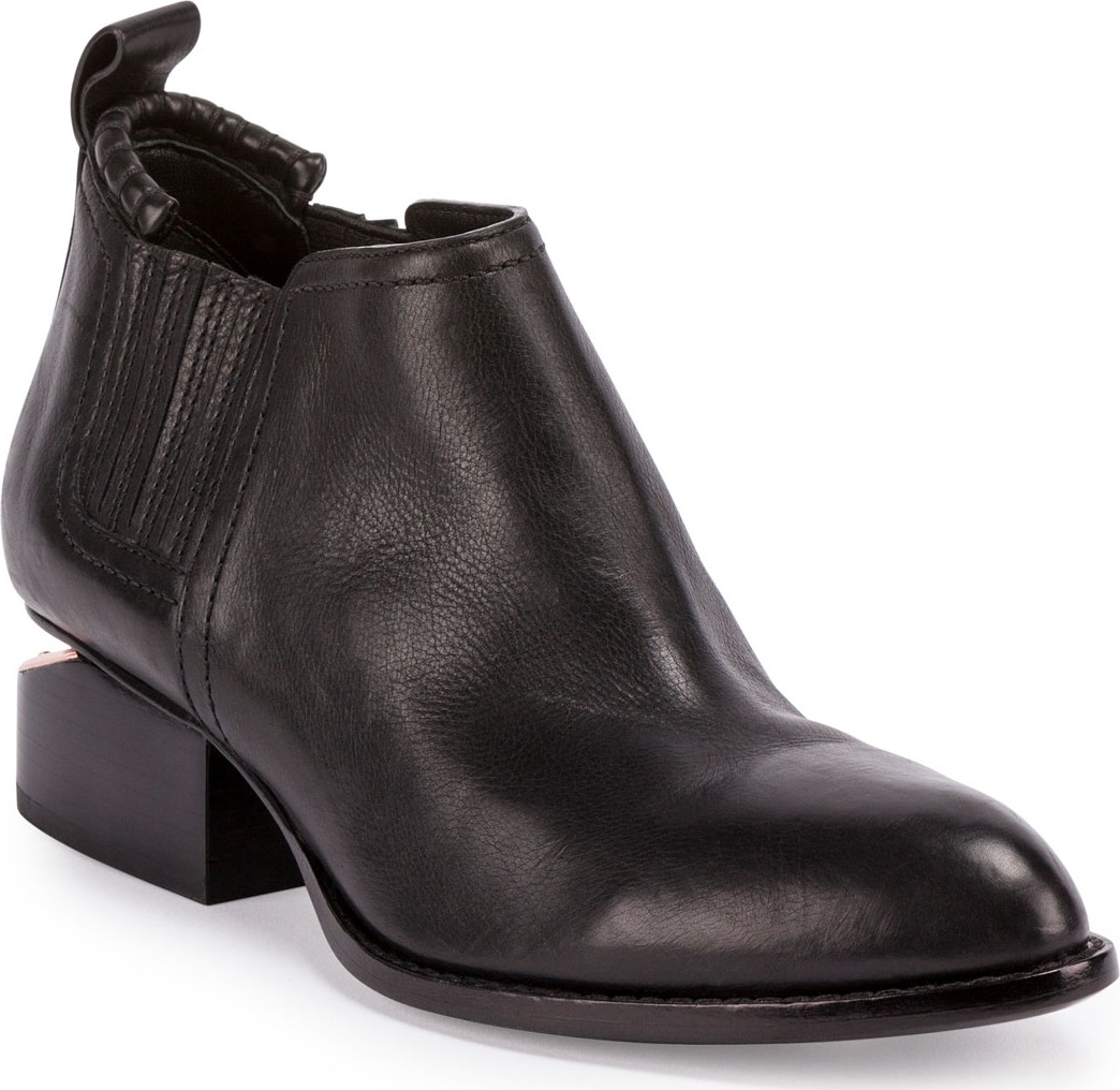 Alexander Wang Kori Leather Lift-Heel Ankle Boot, Black