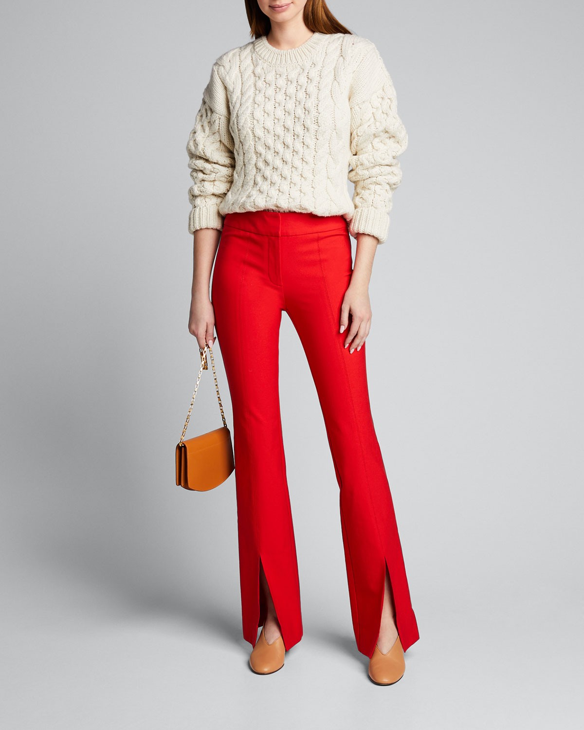 Derek Lam 10 Crosby Maeve Slit-Hem Flare Trousers
