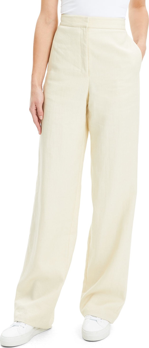 Theory Luxe Linen Clean High-Rise Wide-Leg Trousers