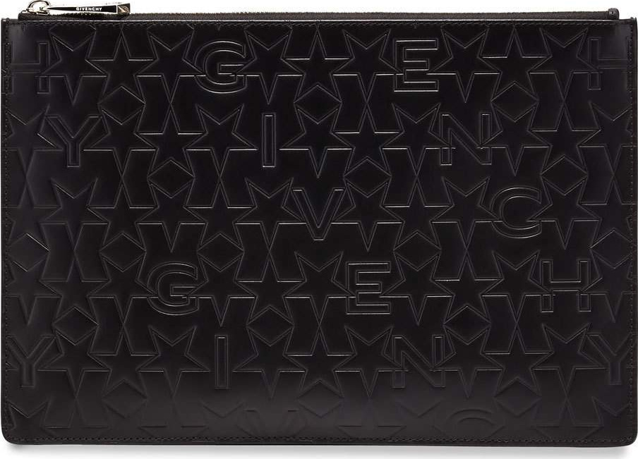 Givenchy Star-Embossed Medium Pouch, Black