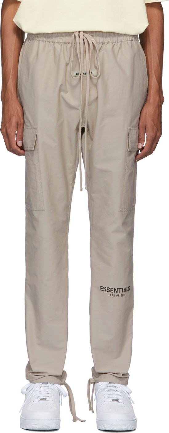 Essentials Taupe Drawstring Cargo Pants