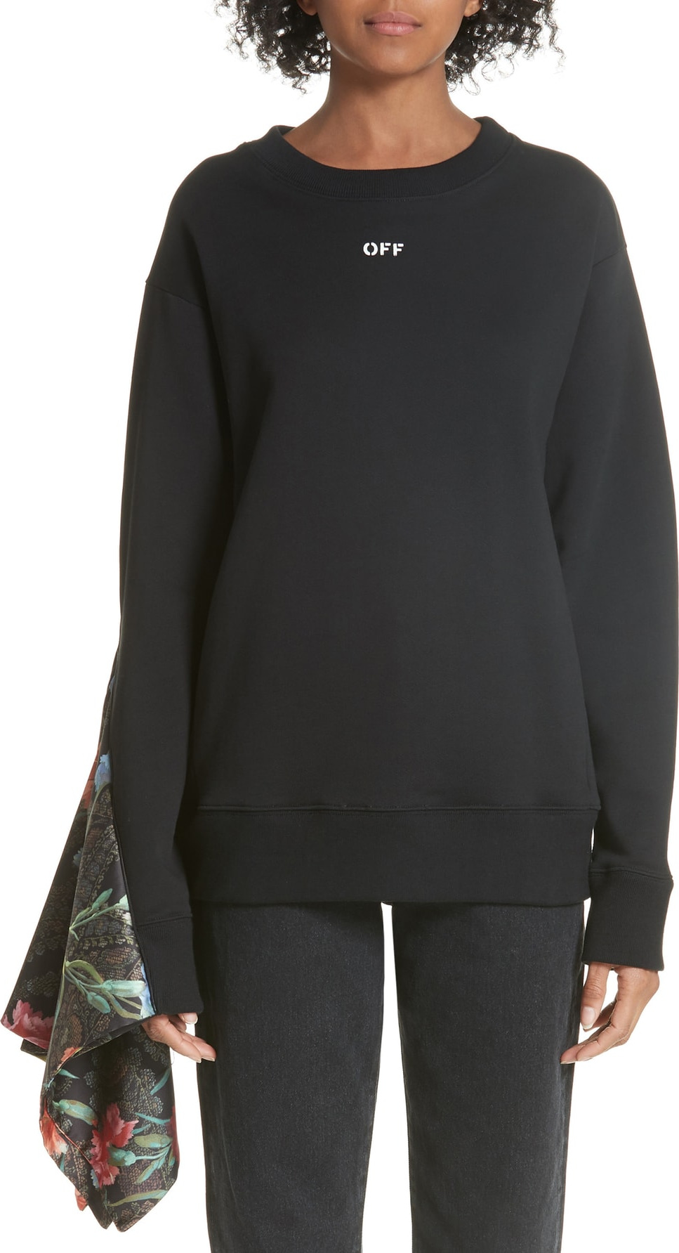 Off White Foulard Sleeve Crewneck Sweatshirt