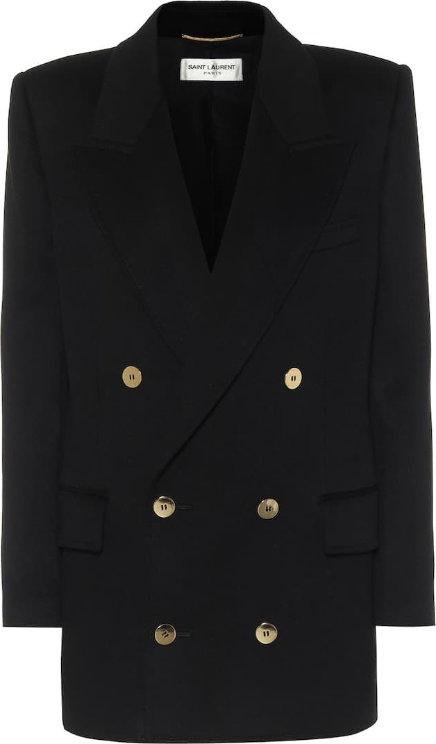 Saint Laurent Double-breasted wool and cashmere blazer