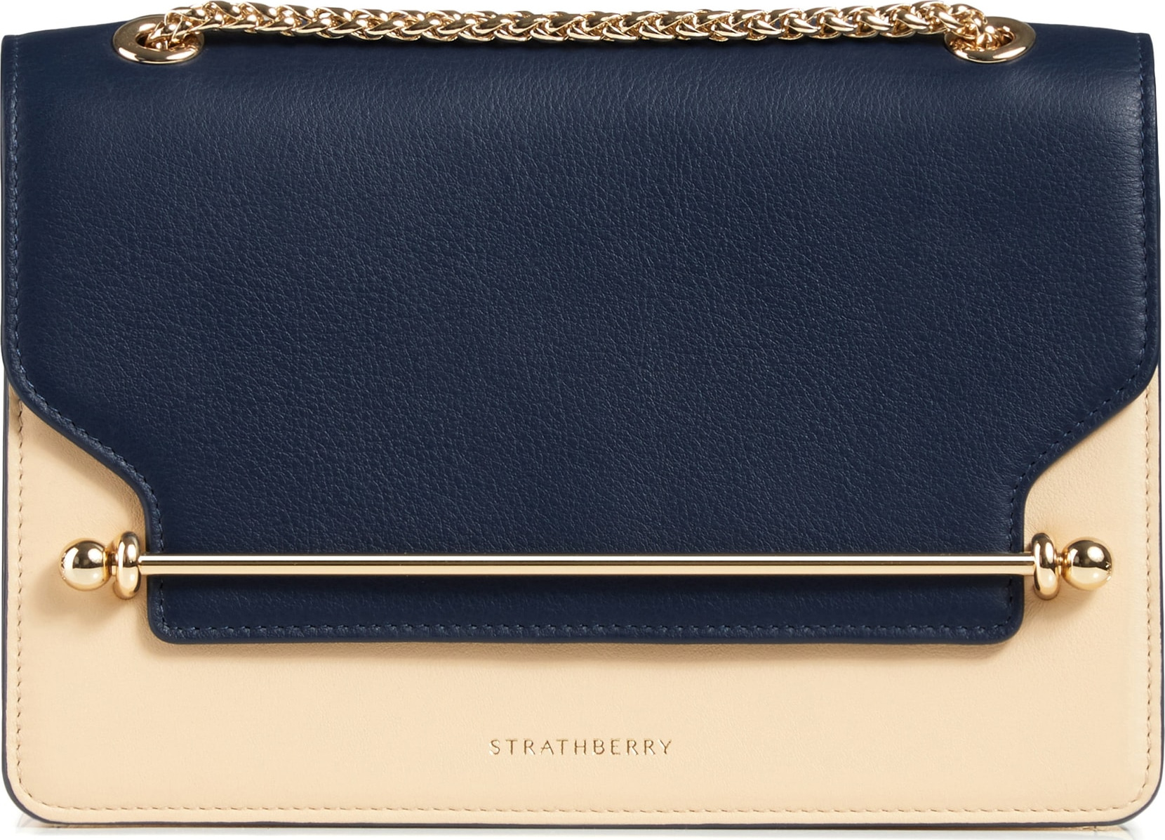 Strathberry Bicolor East/West Leather Crossbody Bag