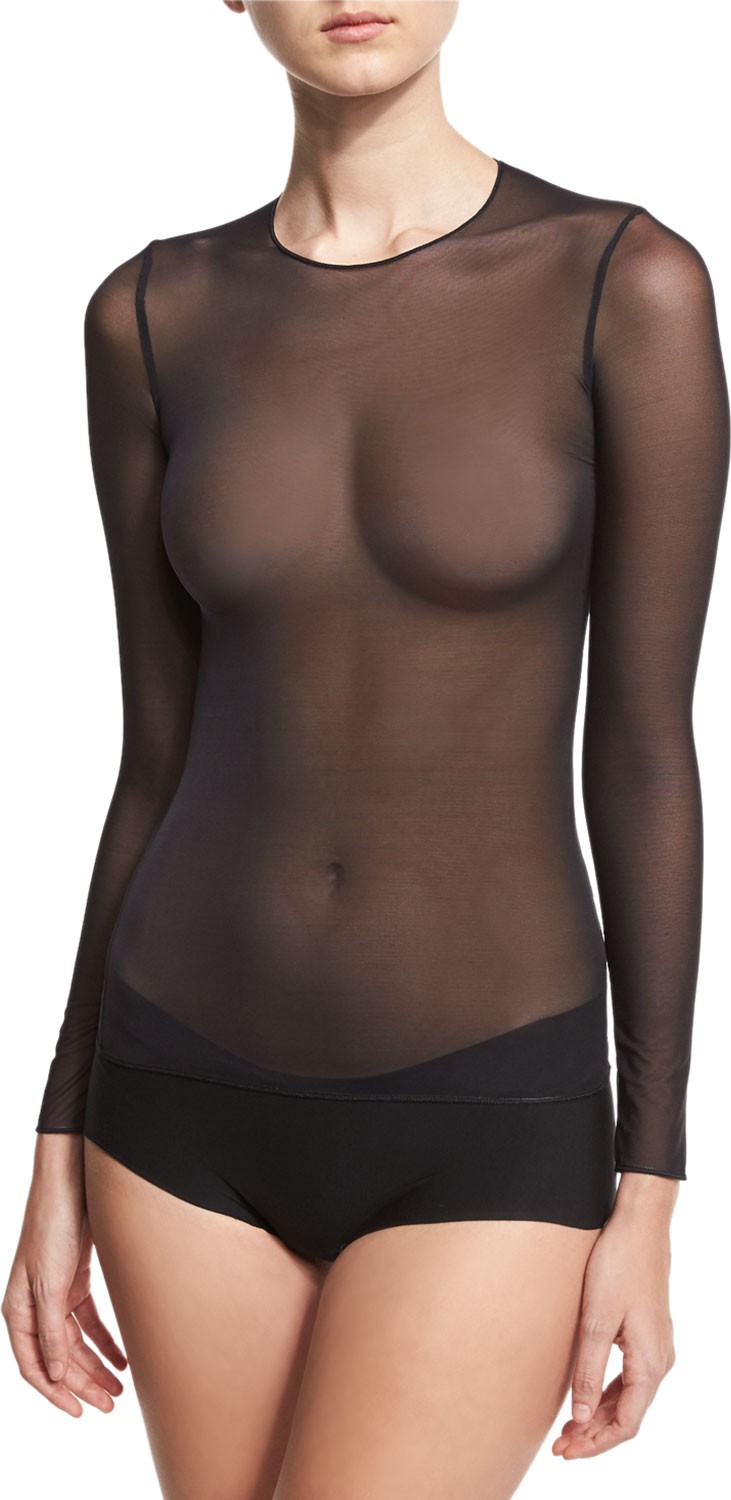 Commando Technical Mesh Long-Sleeve Top  Black