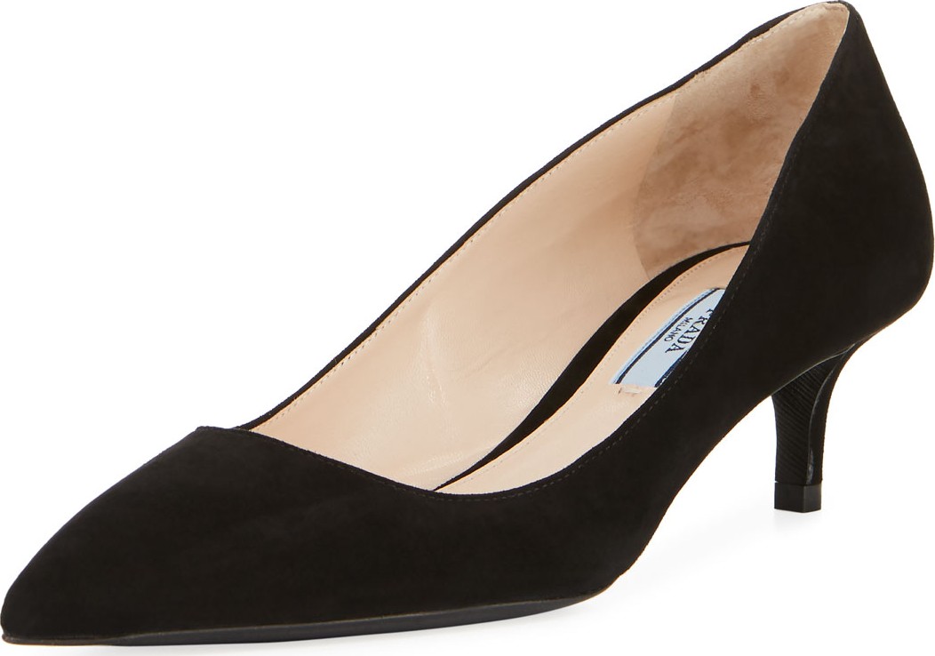 Prada Suede Pointed-Toe 45mm Pumps