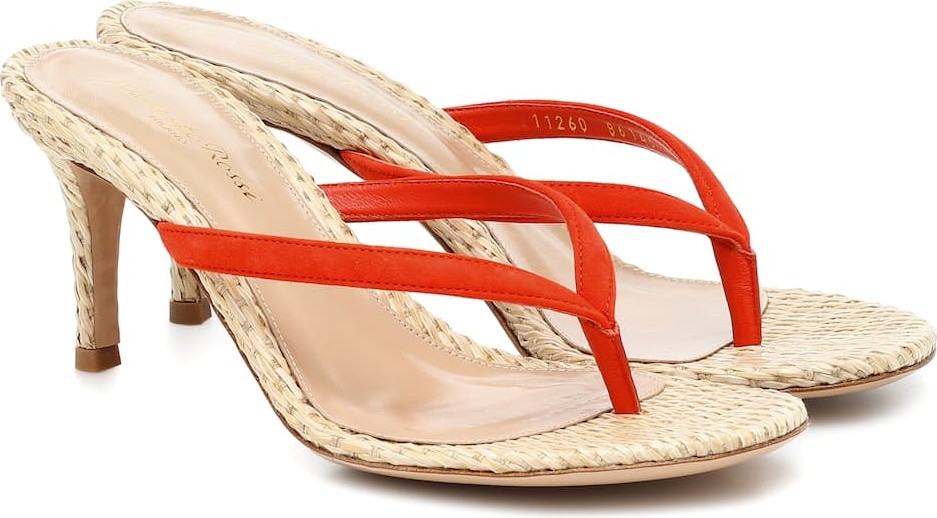 Gianvito Rossi Exclusive to Mytheresa – Calypso 70 raffia sandals