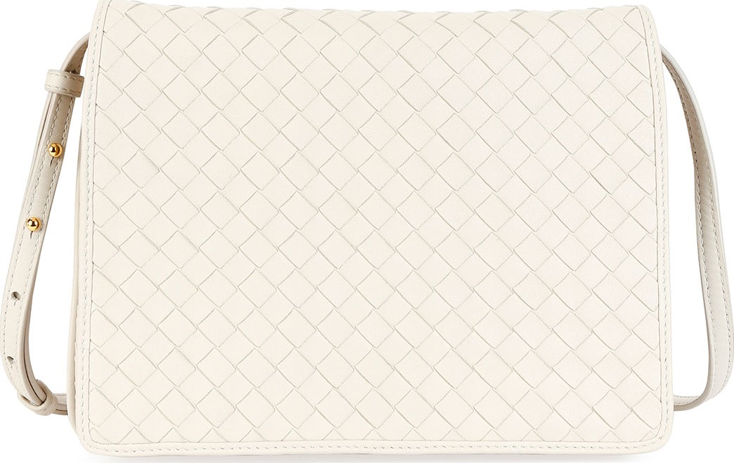 Bottega Veneta Intrecciato Leather Flap Shoulder Bag