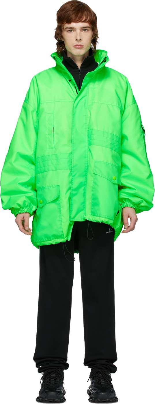 Balenciaga Green Pulled Parka