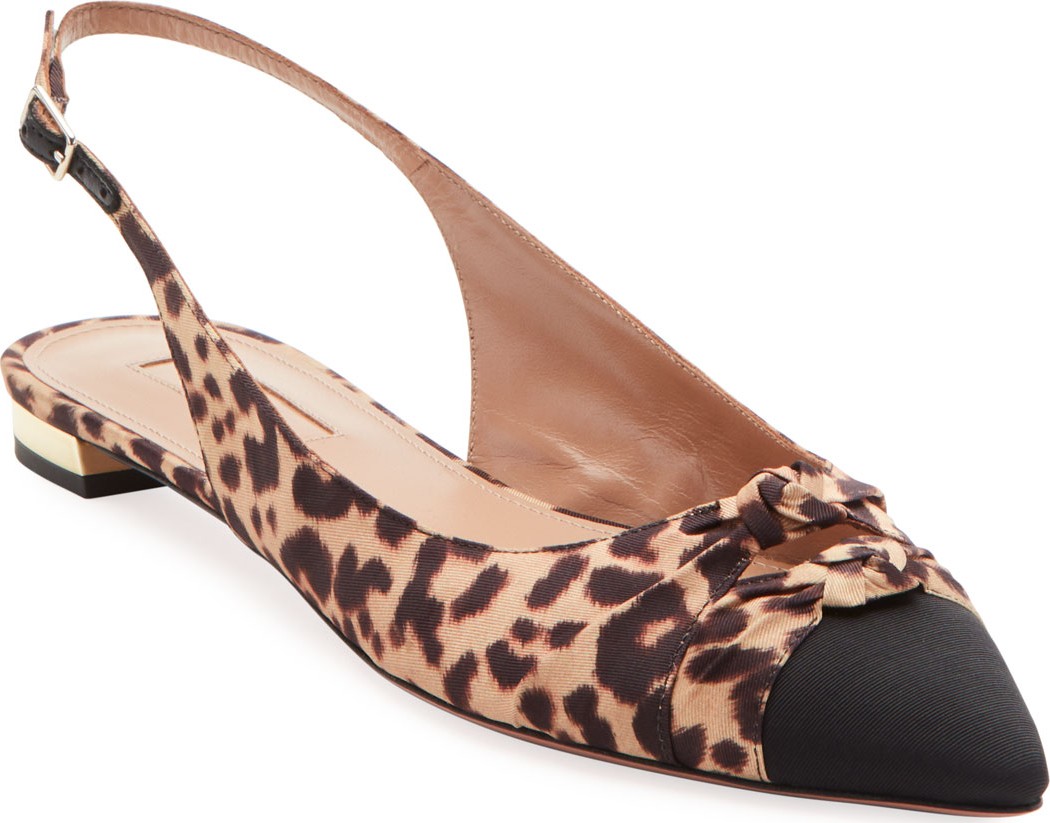 Aquazzura Mondaine Slingback Ballet Flats  Leopard