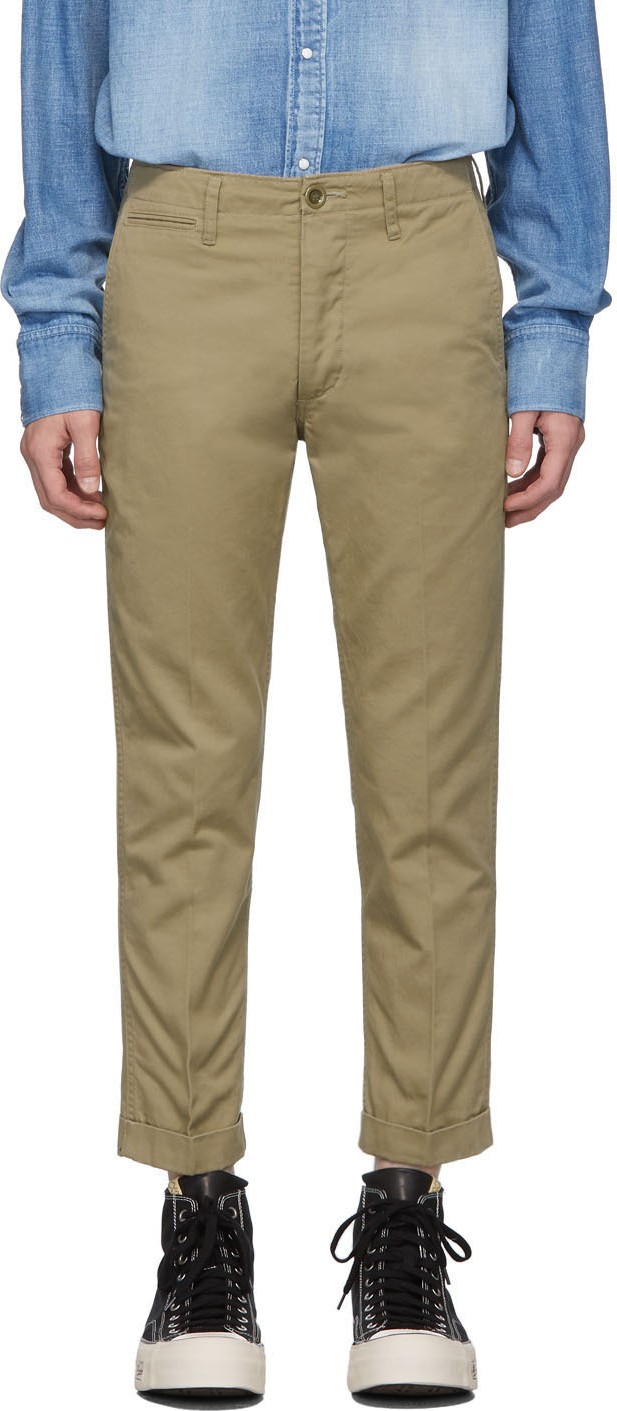 Visvim Beige High Water Chino Trousers