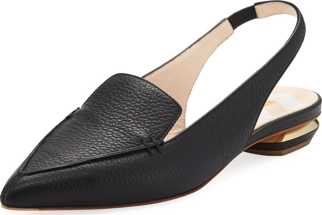 Nicholas Kirkwood Beya Leather Slingback Loafer Flats