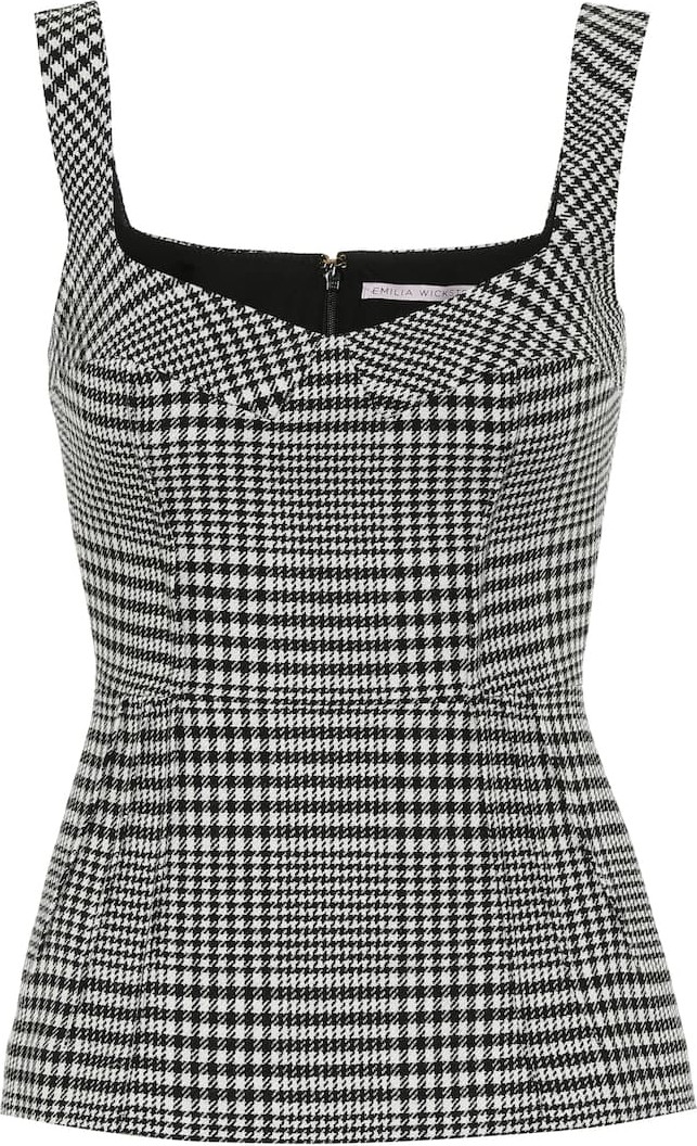 Emilia Wickstead Judy checked wool-blend top