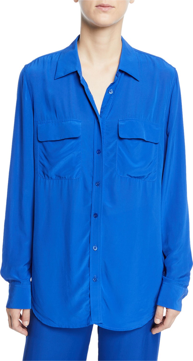 Equipment Signature Rayon/Viscose Flap-Pocket Shirt
