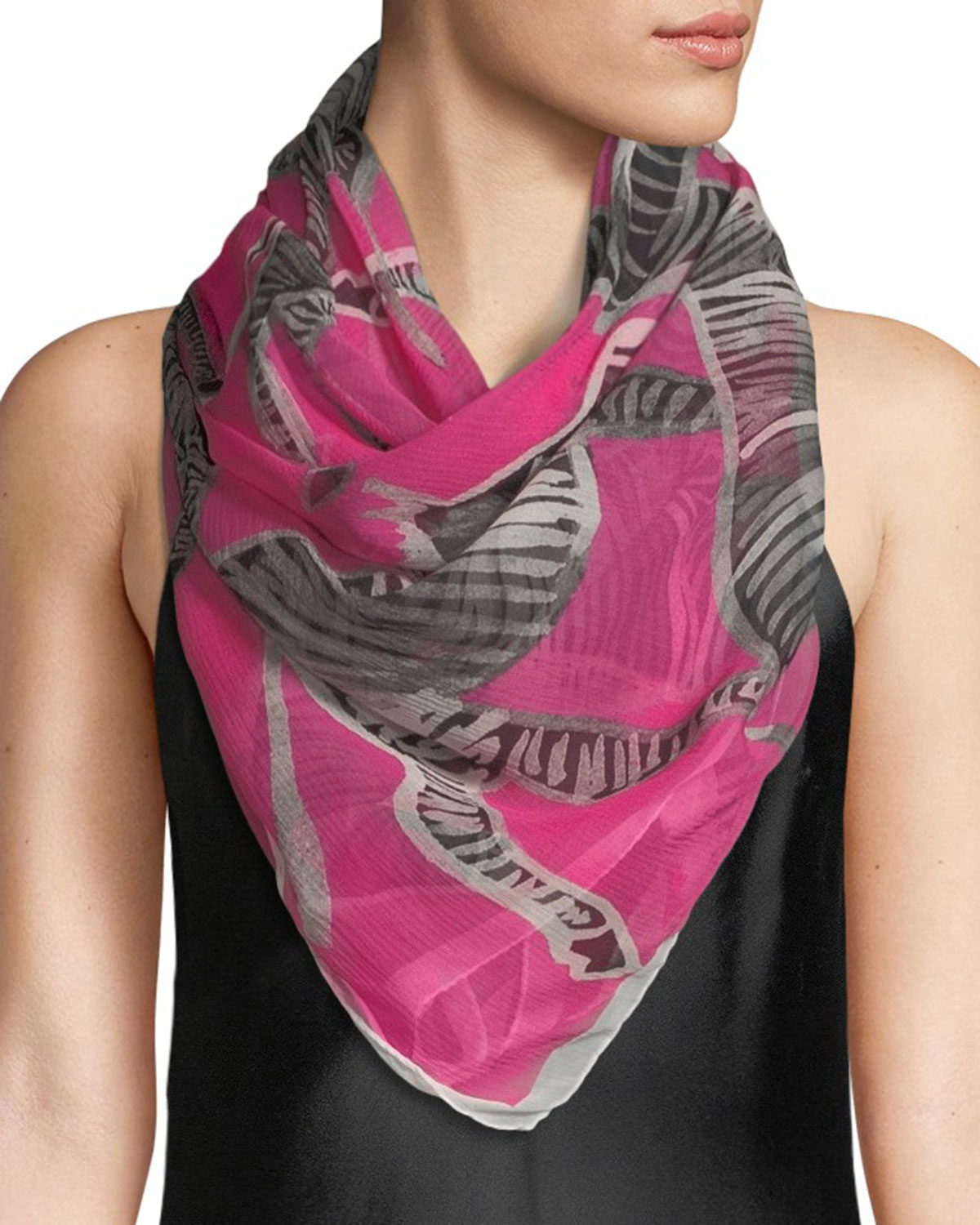 Anna Coroneo Silk Zebras Scarf