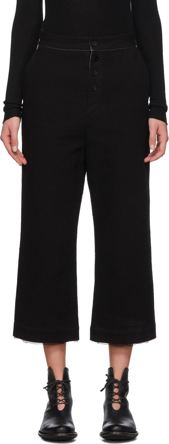 Renli Su Black Tulle Cuff Trousers