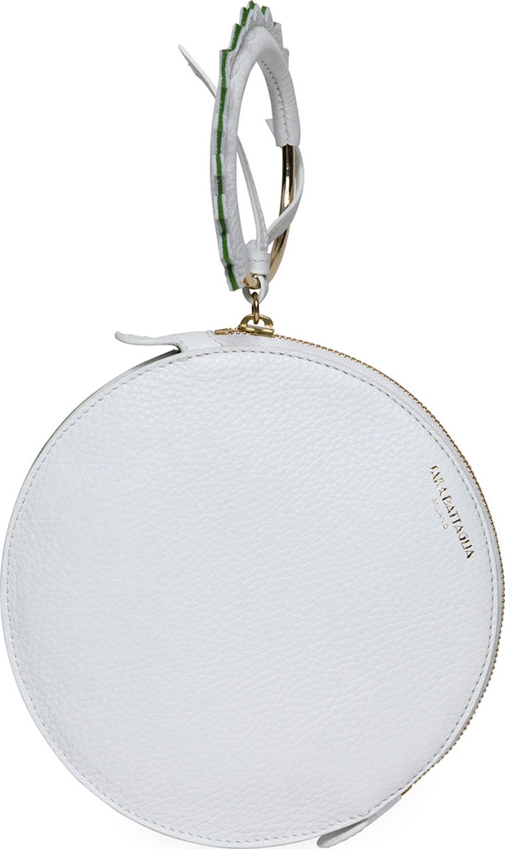 Sara Battaglia Round Leather Bracelet Wallet Bag