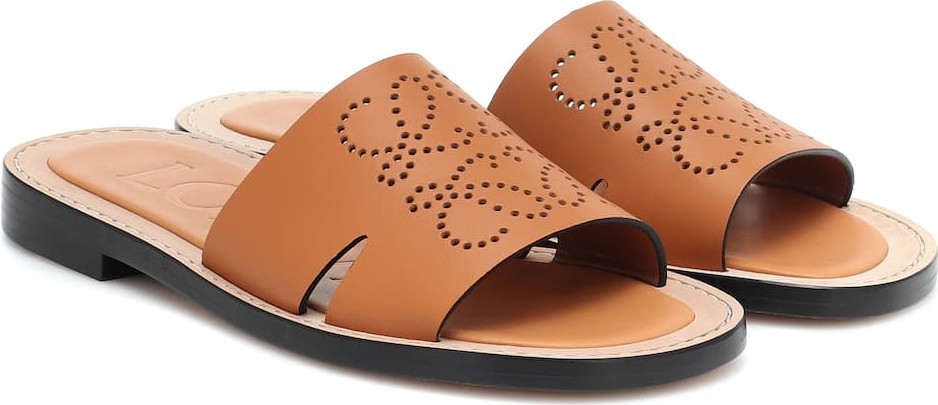 LOEWE Anagram leather slides