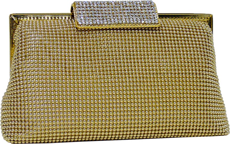Whiting & Davis Crystal Clasp Clutch Bag