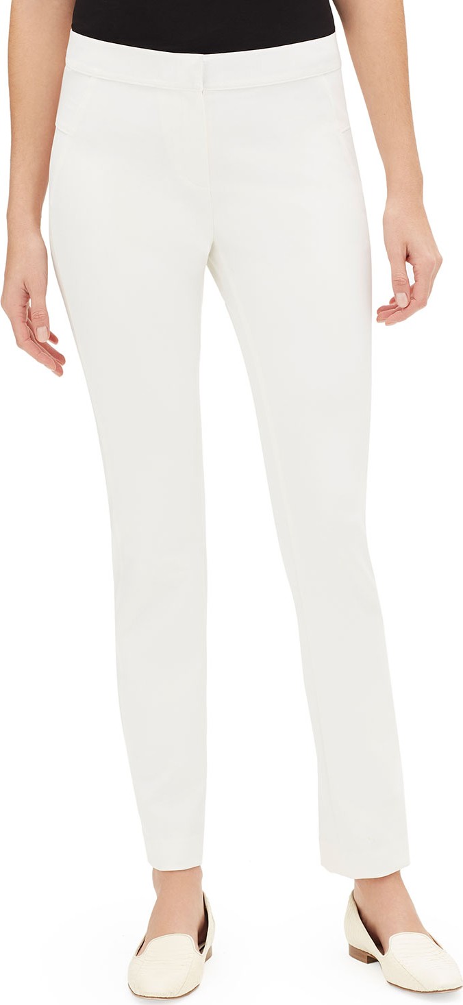 Lafayette 148 New York Tribeca Acclaimed Stretch Pintucked Skinny-Leg Pants