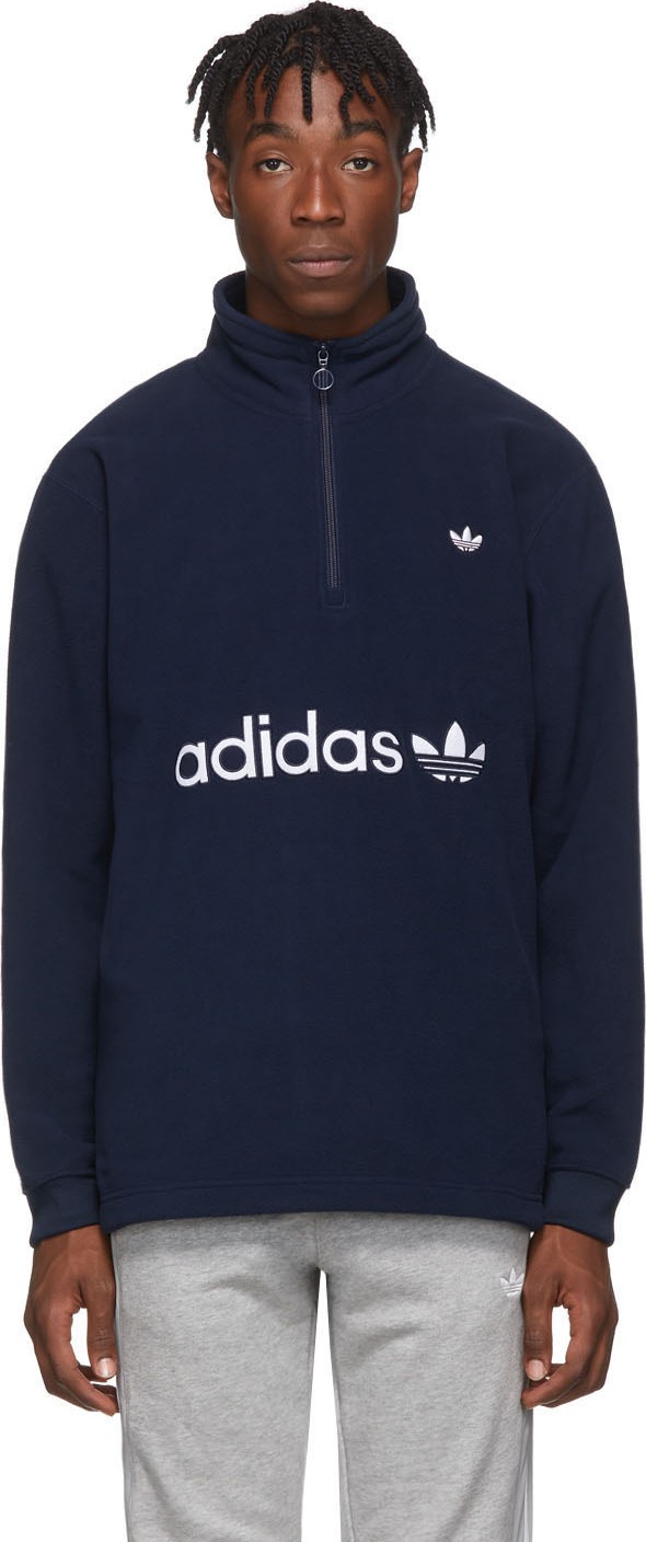 Adidas Originals Indigo Logo Zip-Up Sweater
