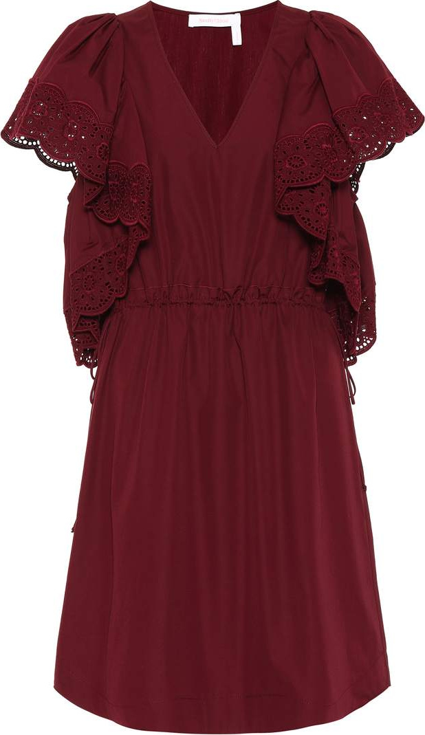 See By Chloé Lace-trimmed cotton dress