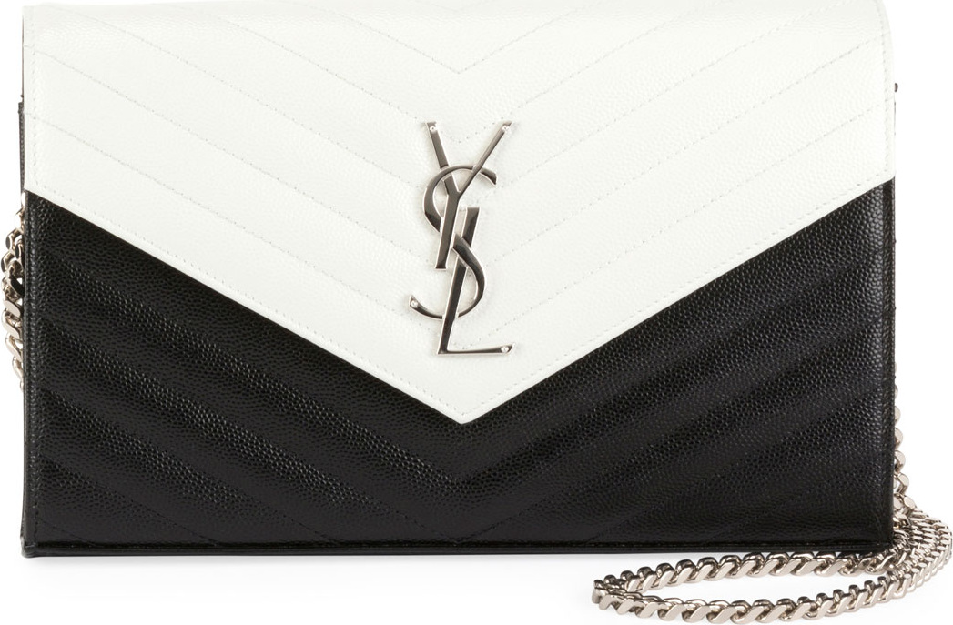 Saint Laurent Large Bicolor Wallet on Chain