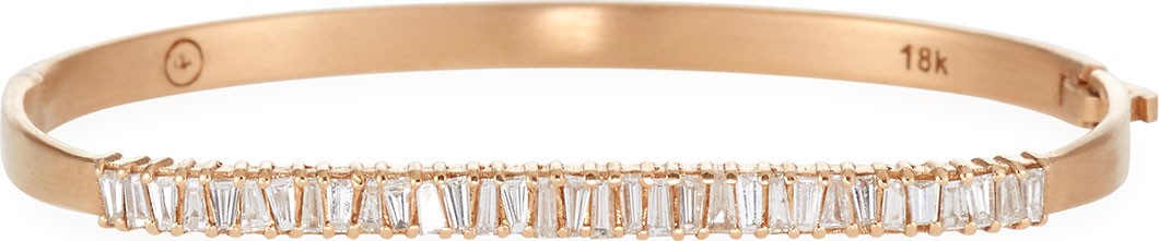 Dominique Cohen 18k Rose Gold Diamond Hinged Bangle Bracelet