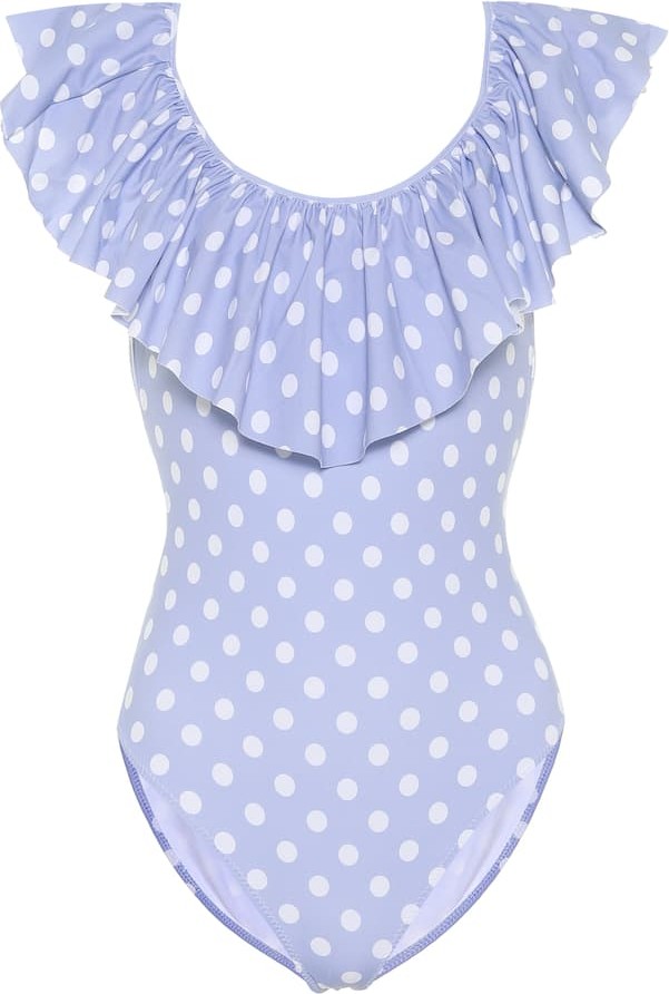 Caroline Constas Ari ruffled dotted swimsuit