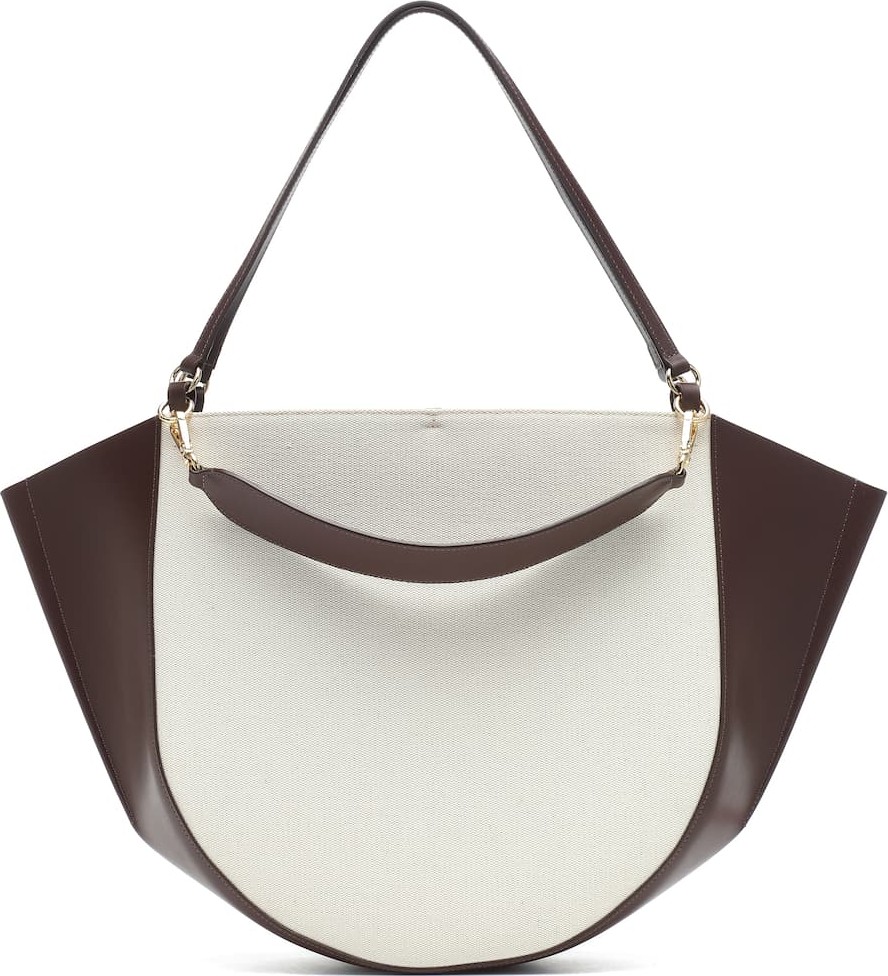 Wandler Mia canvas and leather tote