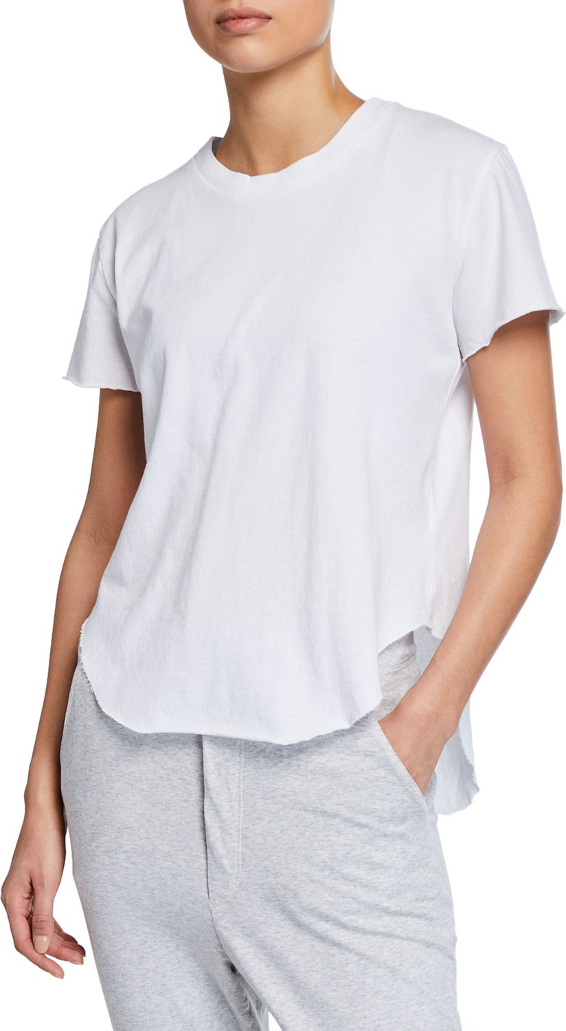 FOREO Vintage Crewneck Short-Sleeve Raw-Edge Tee