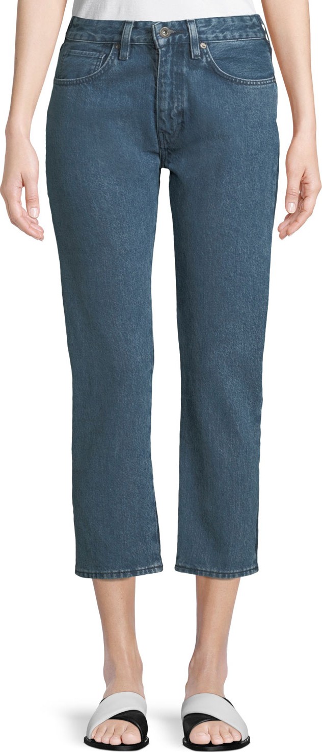 LEVI’S Slim Cropped Straight-Leg 2-Tone Jeans