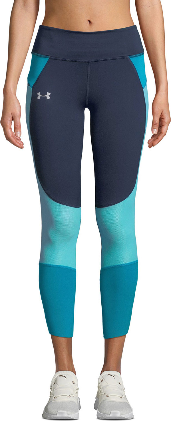 Under Armour Speedpocket Colorblock Running Tights, Navy