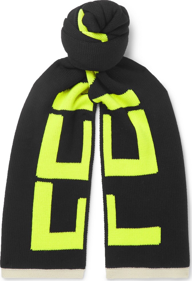 Fendi Logo-Intarsia Wool Scarf