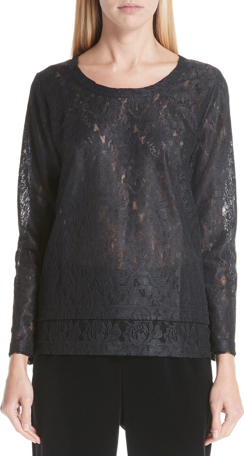 Comme Des Garcons Long Sleeve Lace Top