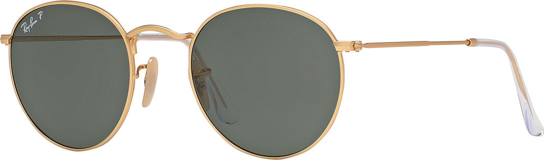 Ray Ban Round Mirrored Sunglasses, Yellow Pattern