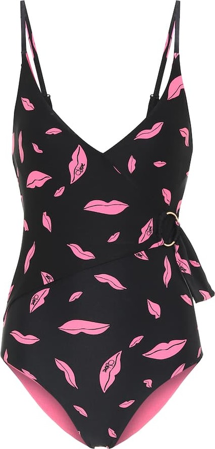 DIANE von FURSTENBERG x Onia Lila printed wrap swimsuit