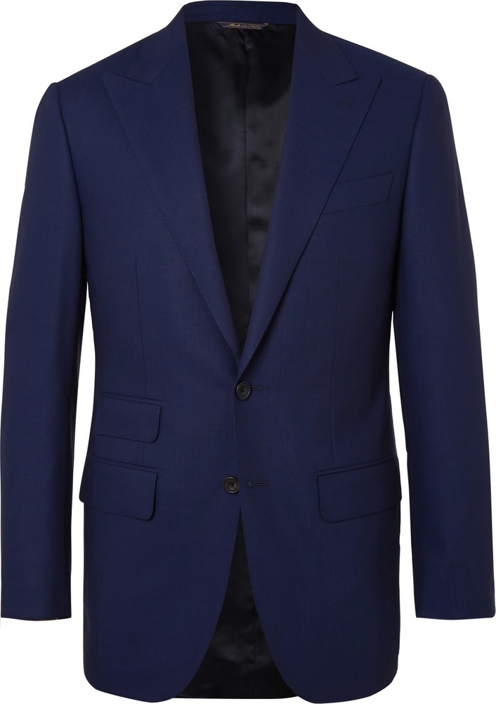 Thom Sweeney Navy Slim-Fit Wool Suit Jacket