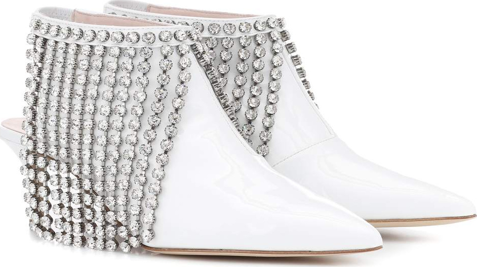 Christopher Kane Crystal patent leather ankle boots