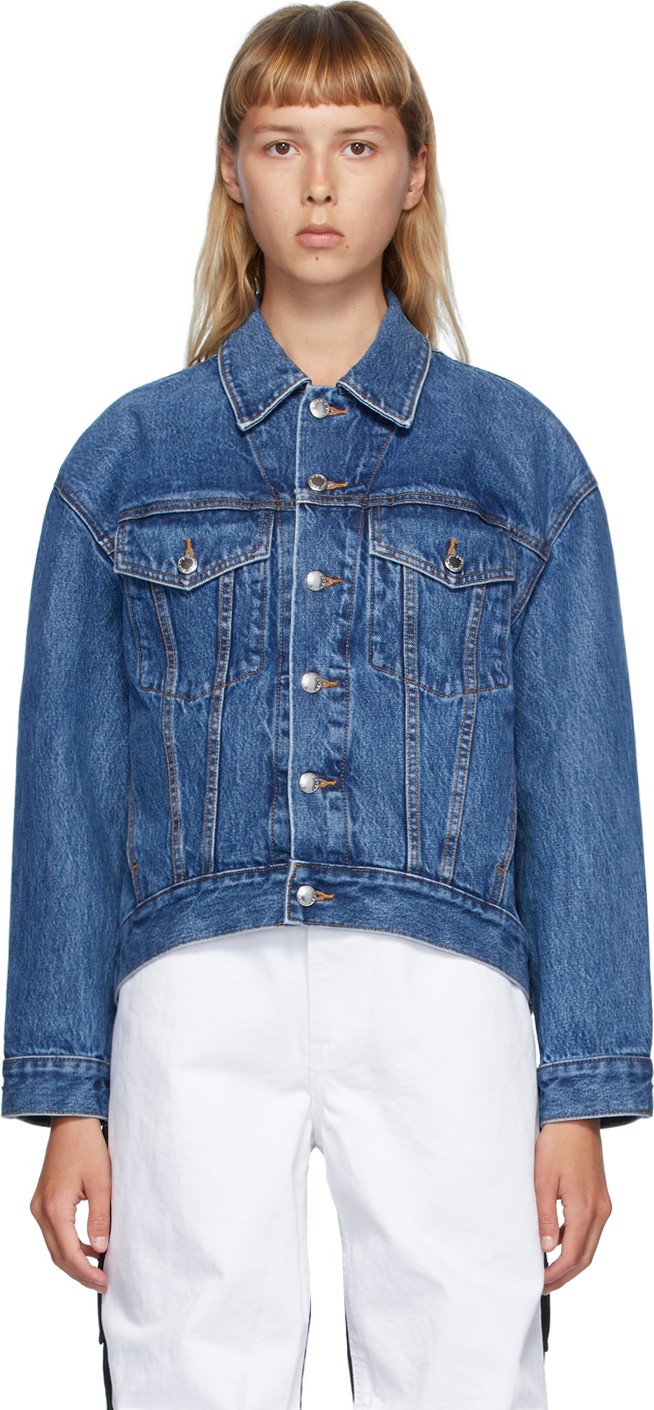 Alexander Wang Blue Denim Falling Back Jacket