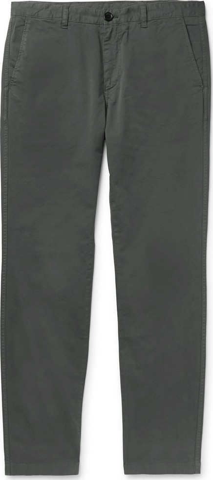 Ps By Paul Smith Anthracite Slim-Fit Brushed Cotton-Blend Twill Chinos