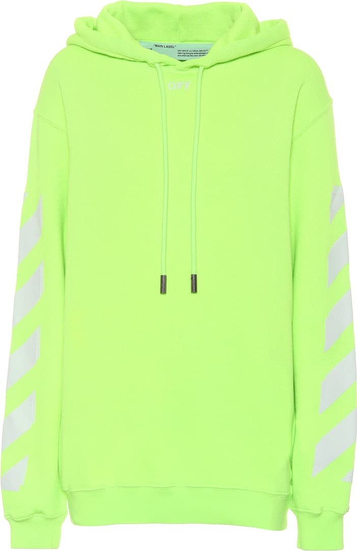 Off White Logo cotton hoodie