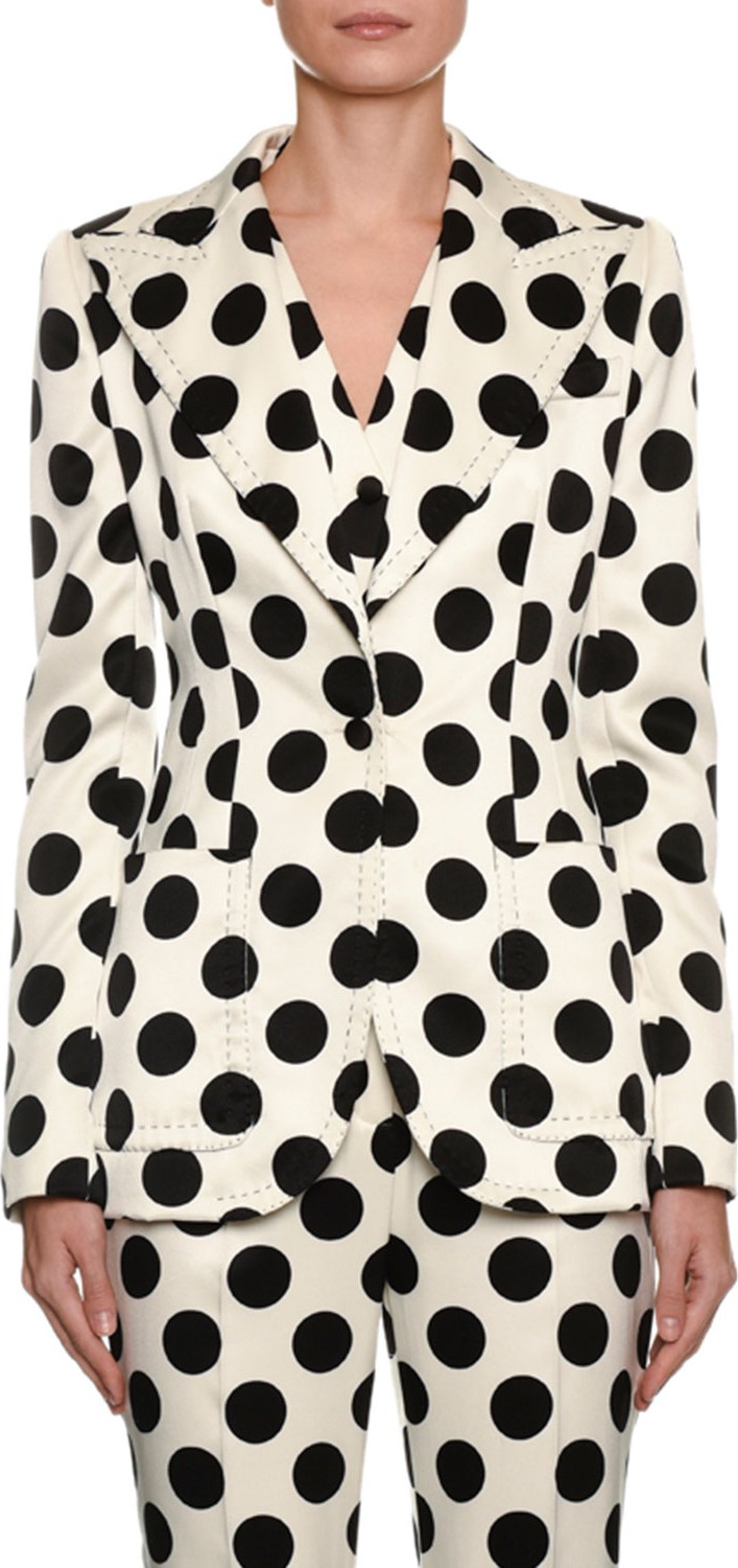 Dolce & Gabbana Single-Breasted Polka Dot Duchesse Jacket