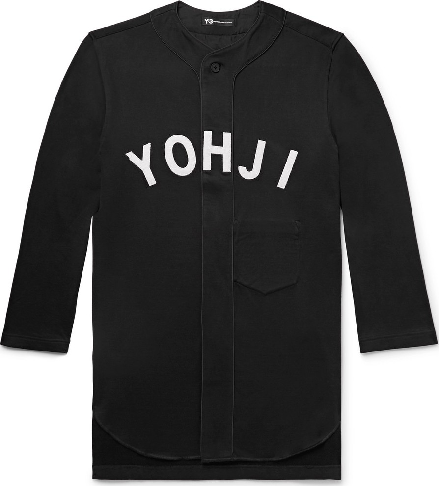 Y-3 Oversized Appliquéd Loopback Cotton-Jersey Baseball Shirt