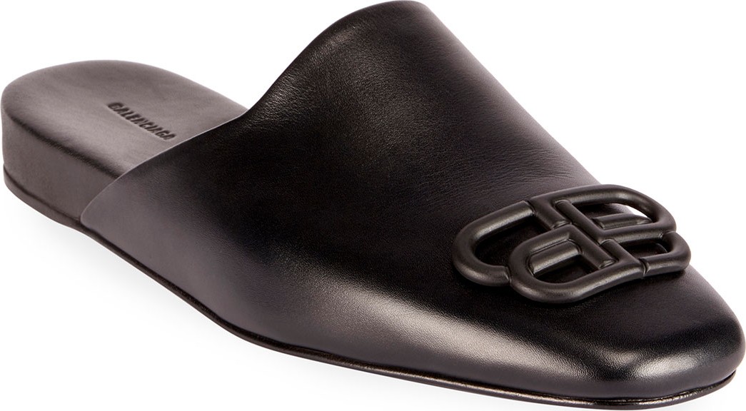 Balenciaga Cosy BB Flat Carrera Leather Mules