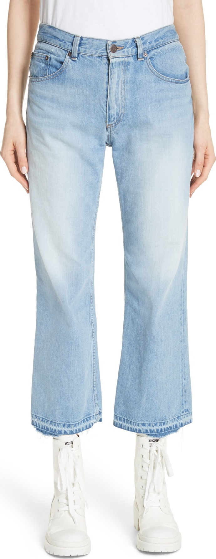 MARC JACOBS Logo Patch Crop Jeans