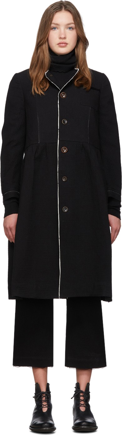 Renli Su Black Cotton Coat