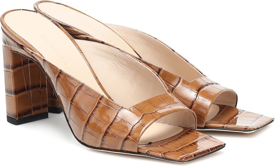 Wandler Isa croc-effect leather sandals
