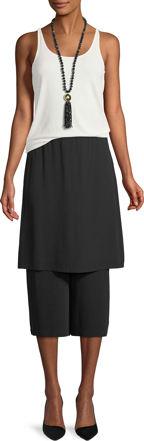 Eileen Fisher Silk Georgette Wide-Leg Skort